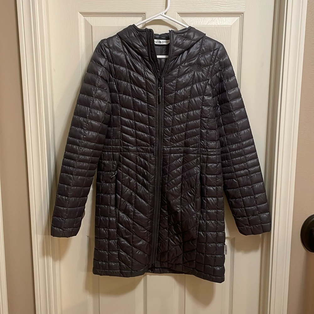 The North Face women’s long (knee length) thermoball parka with hood